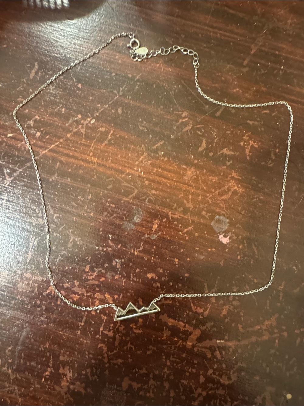 Sterling Silver Mountain Outline Necklace